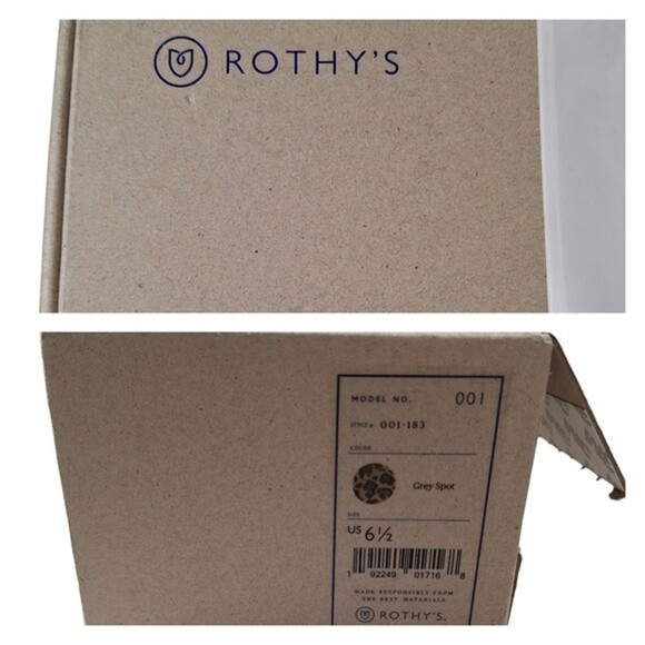 Rothys Size 6.5 Grey Spot Animal Print‎ The Flat Shoes - Picture 10 of 11